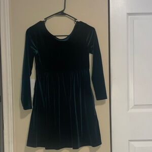 Old Navy Kids Velvet Dress in Deep Green